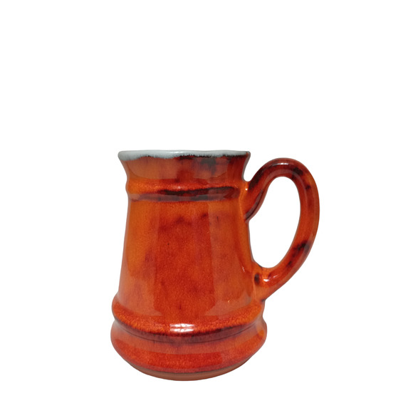 Vtg Genin Trudeau Orange Drip Glaze Canadian Pottery Mug - Picture 3 of 7